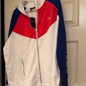 Lauren Ralph Lauren Colorblock Track Jacket in Red, White, and Blue